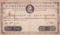 France 200 Livres Louis XVI - 31-08-1792 - Serial 2 A