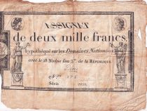 France 2000 Francs - 18 Nivose An III - 7.1.1795 - Sign. Denis - TB
