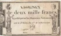 France 2000 francs - Femme, la paix - 1795 - S&eacute;rie 1704