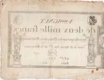 France 2000 Francs 18 Nivose An III - 7.1.1795 - Sign. Gilles - F to VF