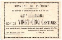France 25 cent. Premont City - 1915