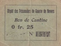 France 25 Centimes - Bon de cantine - Dépôt des prisonniers de guerre de Nevers