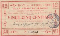 France 25 centimes - Bon de guerre de Péronne - 1915