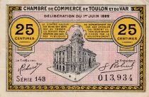 France 25 Centimes - Chambre de Commerce de Toulon et du Var - 1922 - S&eacute;rie 143