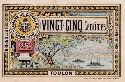 France 25 Centimes - Chambre de Commerce de Toulon et du Var - 1922 - S�rie 161