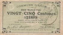 France 25 Centimes - City of Anor - 15-08-1915