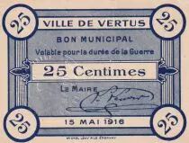 France 25 Centimes - City of Vertus - 15-05-1916