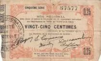 France 25 Centimes - Fourmies - Bon R&eacute;gional - 24-10-1915 - Cinqui&egrave;me s&eacute;rie