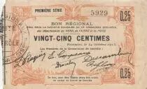 France 25 Centimes - Fourmies - Bon R&eacute;gional - 24-10-1915 - Premi&egrave;re s&eacute;rie