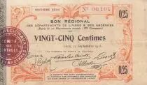 France 25 Centimes - Laon - Bon R&eacute;gional - 19-09-1915 - Quatri&egrave;me s&eacute;rie
