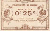 France 25 Centimes - Prisionniers de guerre - 15ème région