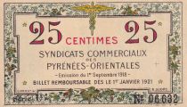 France 25 Centimes - Syndicats des commerciaux des Pyrenées-Orientales - 1918