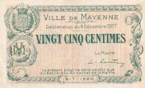 France 25 Centimes - Ville -  Mayenne - 08-12-1917