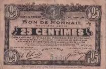 France 25 Centimes - Ville - Roubaix-Tourcoing - 16-12-1916 - 9ème série