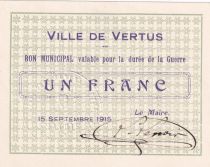 France 25 Centimes - Ville de Vertus - 15-09-1915