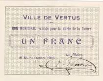France 25 Centimes - Ville de Vertus - 15-09-1915