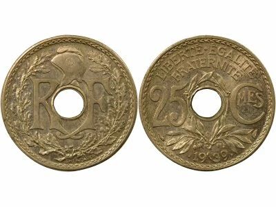 France 25 Centimes, Lindauer, avec Points - 1939 Paris