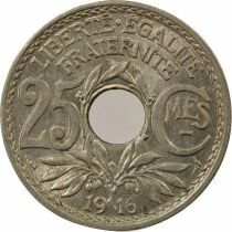 France 25 Centimes, Lindauer, Soulign&eacute; - 1916 Paris