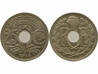 France 25 Centimes, Lindauer, Underlined - 1914 Paris