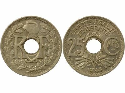 France 25 Centimes, Lindauer, Underlined - 1914 Paris