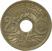 France 25 Centimes, Lindauer, Underlined - 1915 Paris