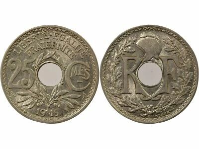 France 25 Centimes, Lindauer, Underlined - 1916 Paris