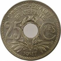 France 25 Centimes, Lindauer, Underlined - 1917 Paris