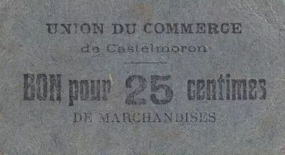 France 25 Centimes Castelmoron Union du commerce