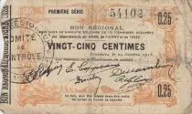 France 25 Centimes Fourmies City - 1915