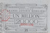 France 25 Centimes Grande Loterie Immobilière St Point et Monceaux - 1862 - TTB