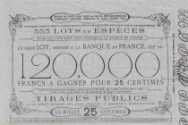 France 25 Centimes Grande Loterie Immobilière St Point et Monceaux - 1862 - VF