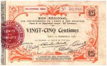 France 25 Centimes Laon Régional - 1915