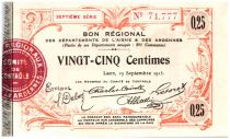 France 25 Centimes Laon Régional - 1915