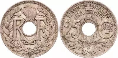 France 25 Centimes Lindauer - 1914 - Cmes soulign�s