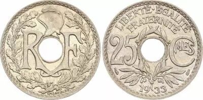 France 25 Centimes Lindauer - 1933