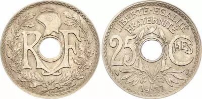 France 25 Centimes Lindauer - 1937