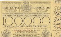 France 25 Centimes Loterie de Chatearoux - 1868 - TTB
