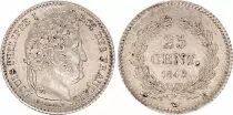 France 25 Centimes Louis Philippe I - 1845 B Rouen - Silver