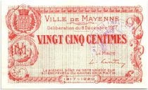 France 25 Centimes Mayenne City - 1917