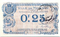 France 25 Centimes Mayenne City - 1917