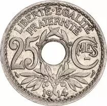 France 25 Centimes Monogram RF - 1914