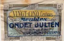 France 25 Centimes Publicitaire Lietrie Ondet - Clermont Ferrand - Serial 322