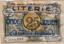 France 25 Centimes Publicitaire Lietrie Ondet - Clermont Ferrand - Serial 322