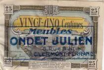 France 25 Centimes Publicitaire Lietrie Ondet - Clermont Ferrand - Serial 322