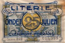 France 25 Centimes Publicitaire Literie Ondet - Clermont Ferrand - Série 322