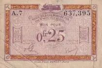 France 25 Centimes Regie des chemins de Fer - 1923 - Serial A.7 - F to VF - R.3