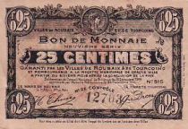 France 25 Centimes Roubaix-Tourcoing - 16/12/1916