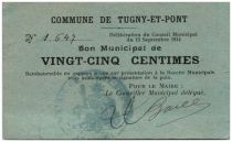 France 25 Centimes Tugny-Et-Pont City - 1914