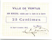 France 25 Centimes Vertus City - 1915