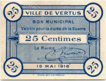 France 25 Centimes Vertus Ville - 1916